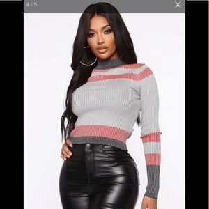 New Fashion Nova metallic grey sweater